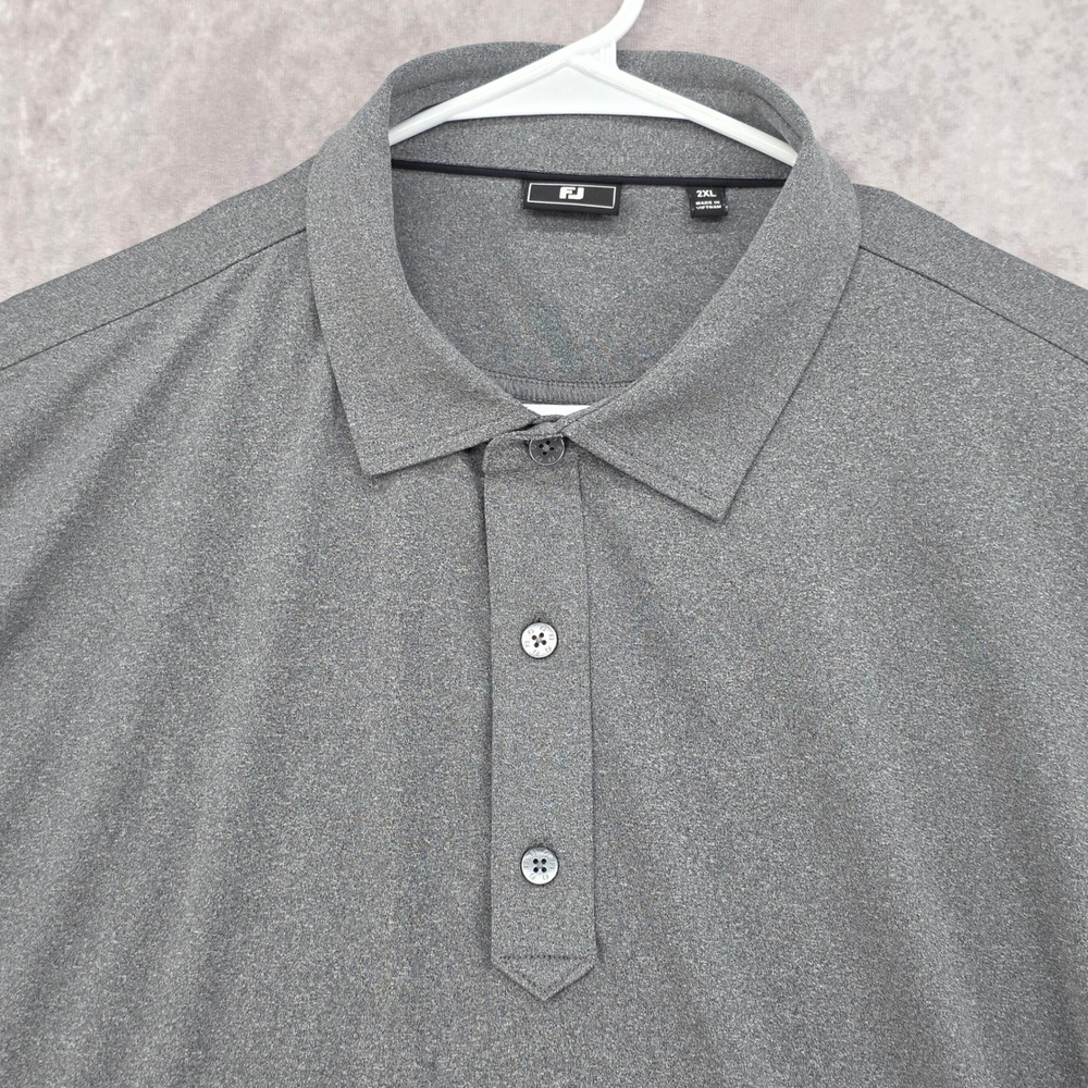 FootJoy Fj Mens 2XL Golf Polo Shirt Performance Gray Short Sleeve Stretch - Picture 4 of 10